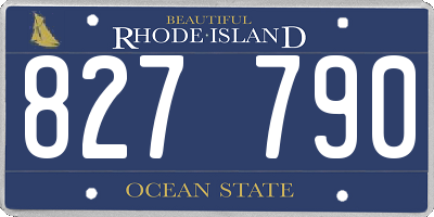 RI license plate 827790