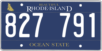 RI license plate 827791