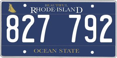 RI license plate 827792