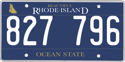 RI license plate 827796
