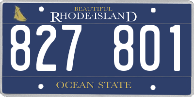 RI license plate 827801