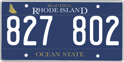 RI license plate 827802