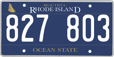 RI license plate 827803