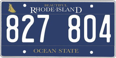 RI license plate 827804