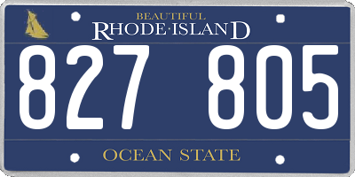 RI license plate 827805