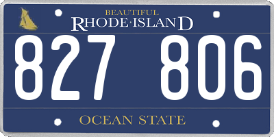 RI license plate 827806