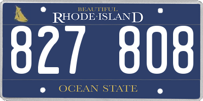 RI license plate 827808