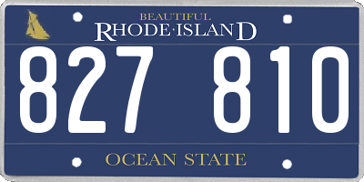 RI license plate 827810