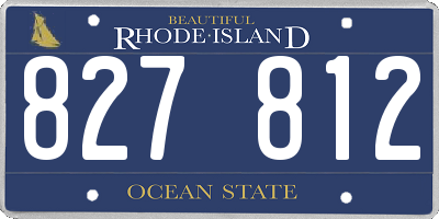 RI license plate 827812