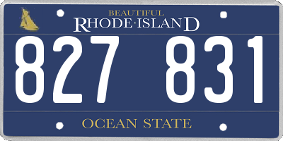 RI license plate 827831
