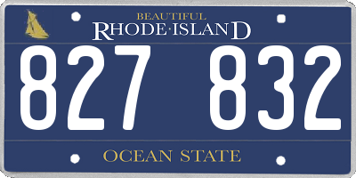 RI license plate 827832