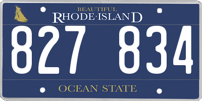 RI license plate 827834