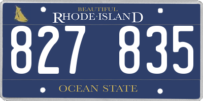 RI license plate 827835