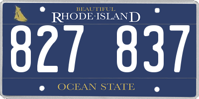 RI license plate 827837