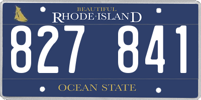 RI license plate 827841
