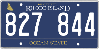 RI license plate 827844