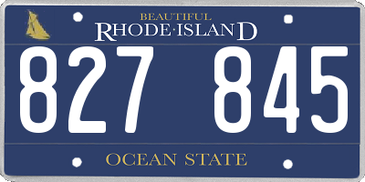 RI license plate 827845