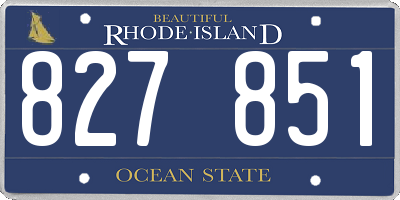 RI license plate 827851