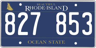 RI license plate 827853