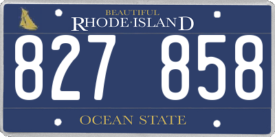 RI license plate 827858