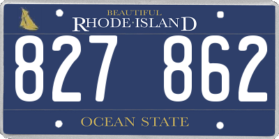 RI license plate 827862