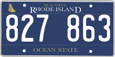 RI license plate 827863