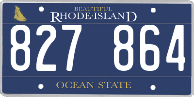 RI license plate 827864
