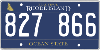 RI license plate 827866
