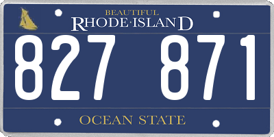 RI license plate 827871