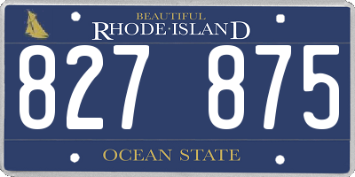 RI license plate 827875