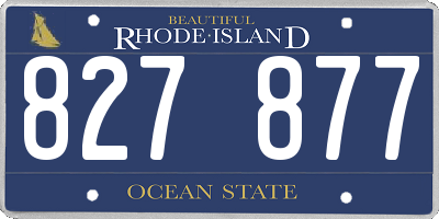 RI license plate 827877