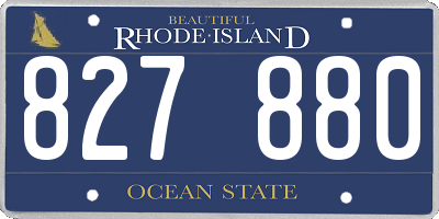 RI license plate 827880