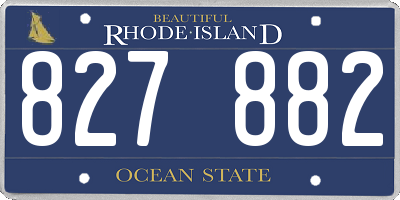 RI license plate 827882
