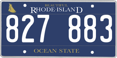 RI license plate 827883