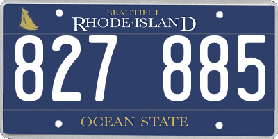 RI license plate 827885