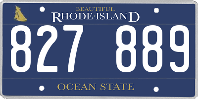 RI license plate 827889