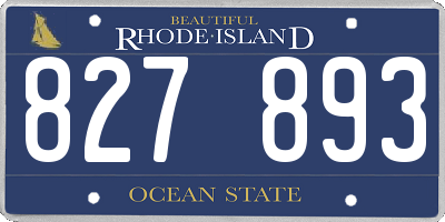 RI license plate 827893