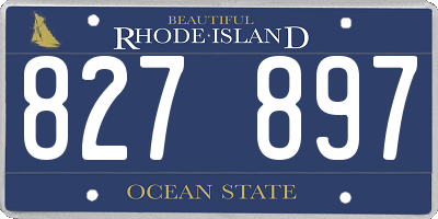 RI license plate 827897