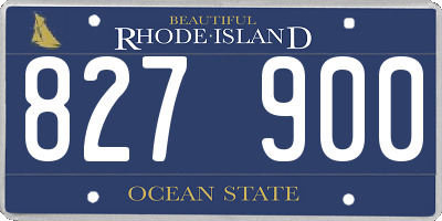 RI license plate 827900