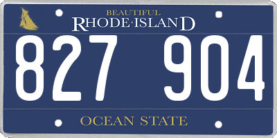 RI license plate 827904