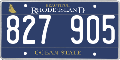 RI license plate 827905