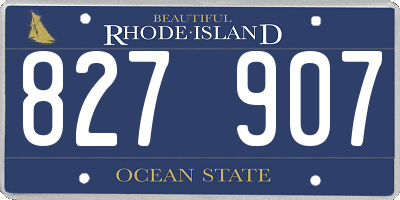 RI license plate 827907