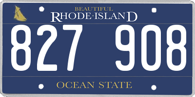 RI license plate 827908