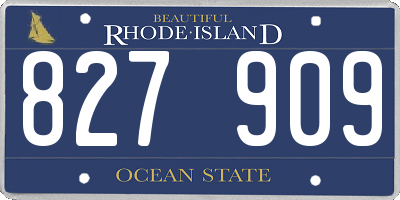 RI license plate 827909