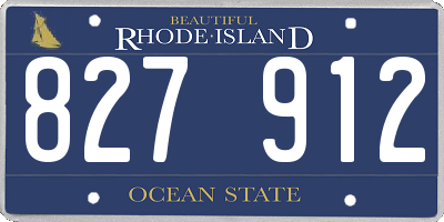 RI license plate 827912