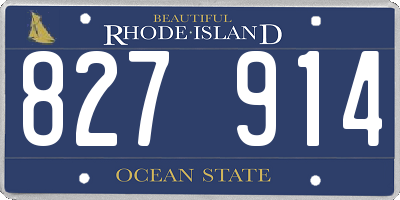 RI license plate 827914