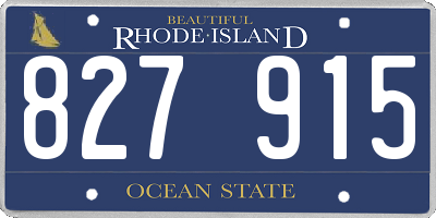 RI license plate 827915