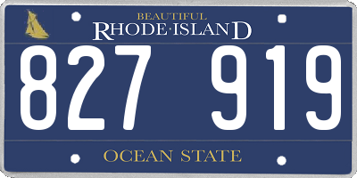 RI license plate 827919