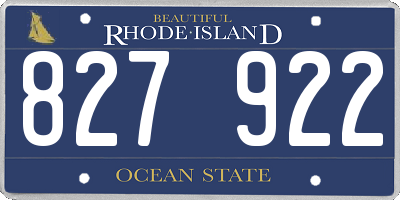 RI license plate 827922