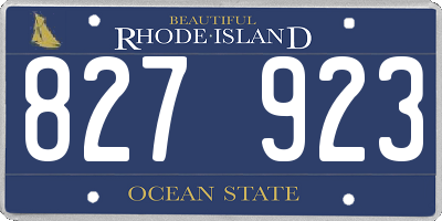 RI license plate 827923
